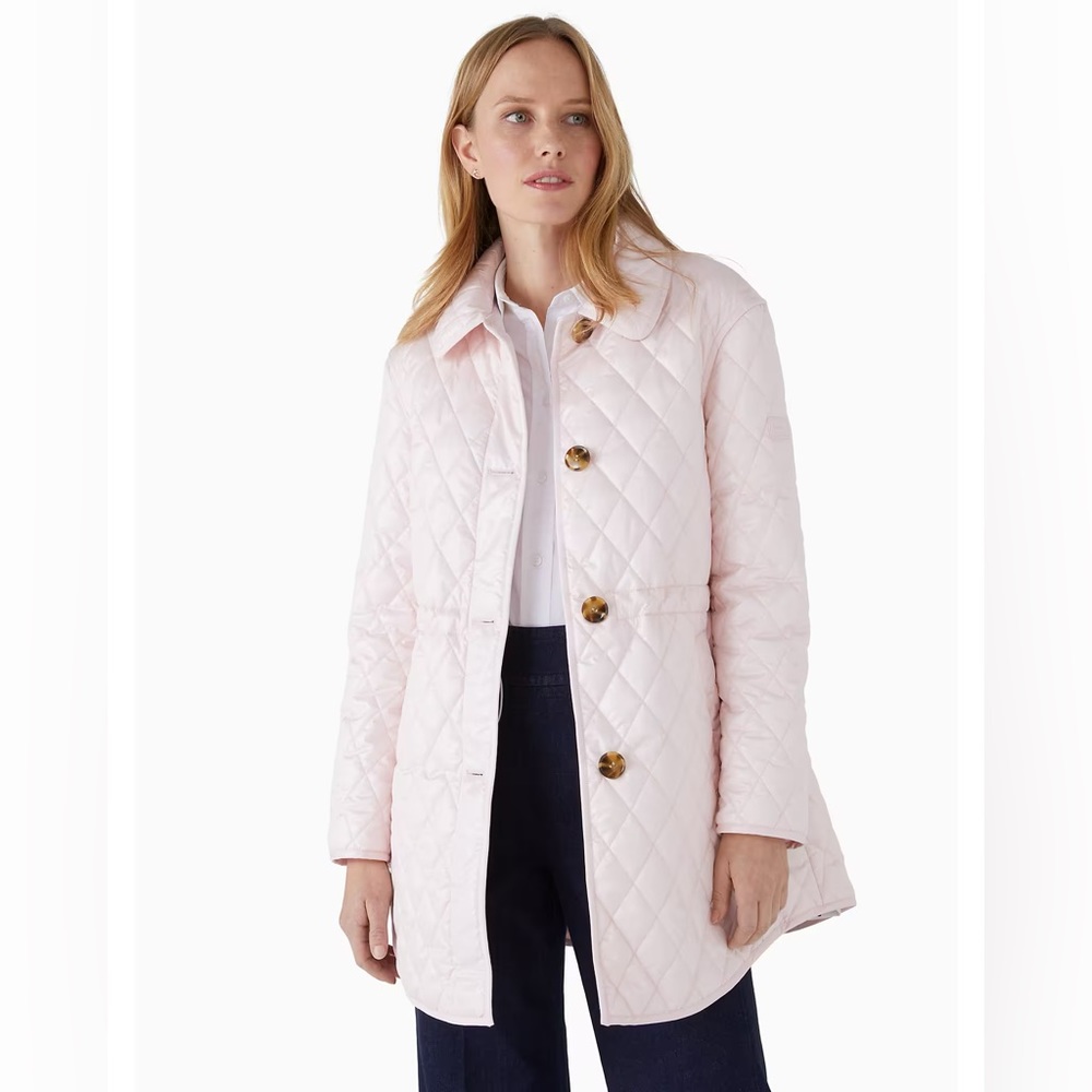 Quilted Coat in Rosebud Pink